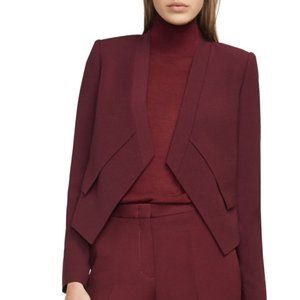 BCBGMAXAZRIA | Lloyd Cropped Angled Front Blazer | Bordeaux
